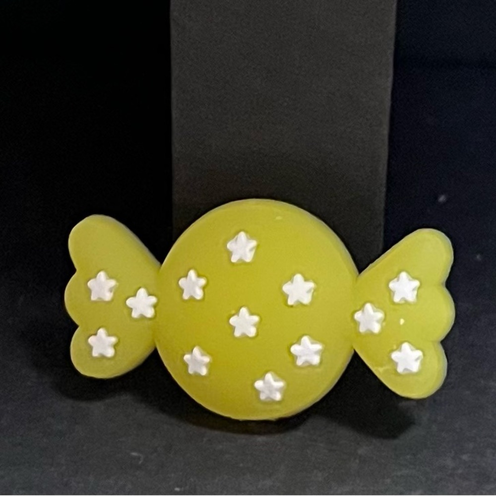 Yellow Candy Charm for Crocs with White Stars New (2 for $5)